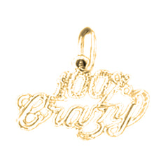 Yellow Gold-plated Silver 100% Crazy Saying Pendant