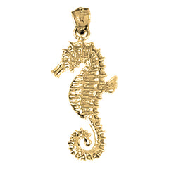 Yellow Gold-plated Silver Seahorse Pendant