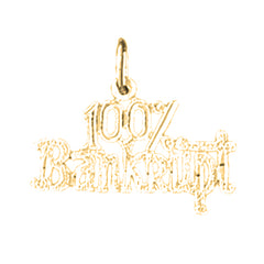 Yellow Gold-plated Silver 100% Bankrupt Saying Pendant