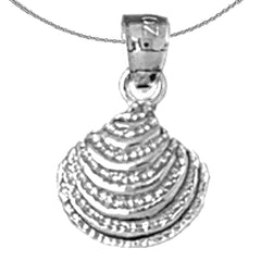 Colgante de concha de plata de ley (bañado en rodio o oro amarillo)
