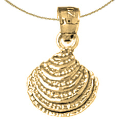 Colgante de concha de plata de ley (bañado en rodio o oro amarillo)