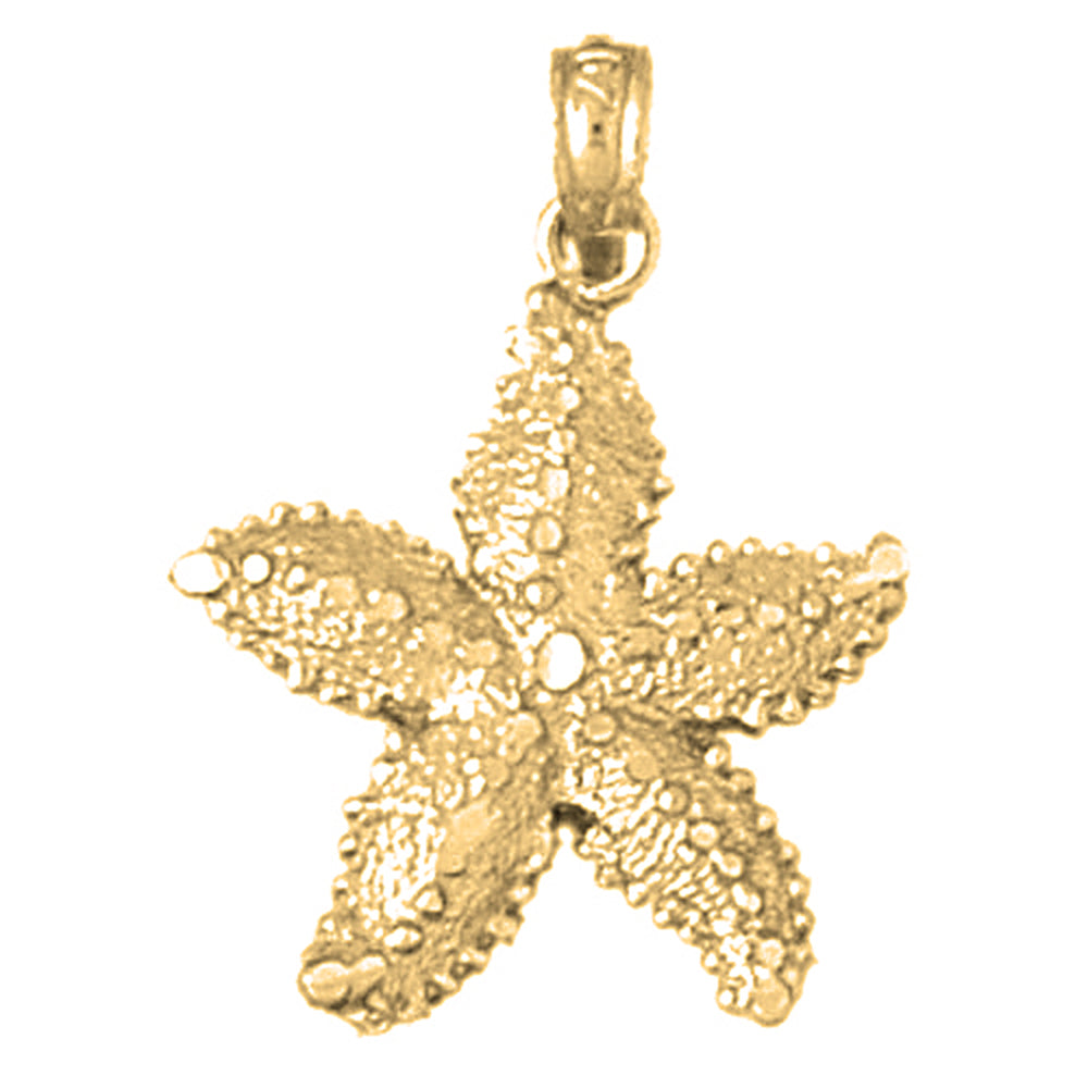 Yellow Gold-plated Silver Starfish Pendant