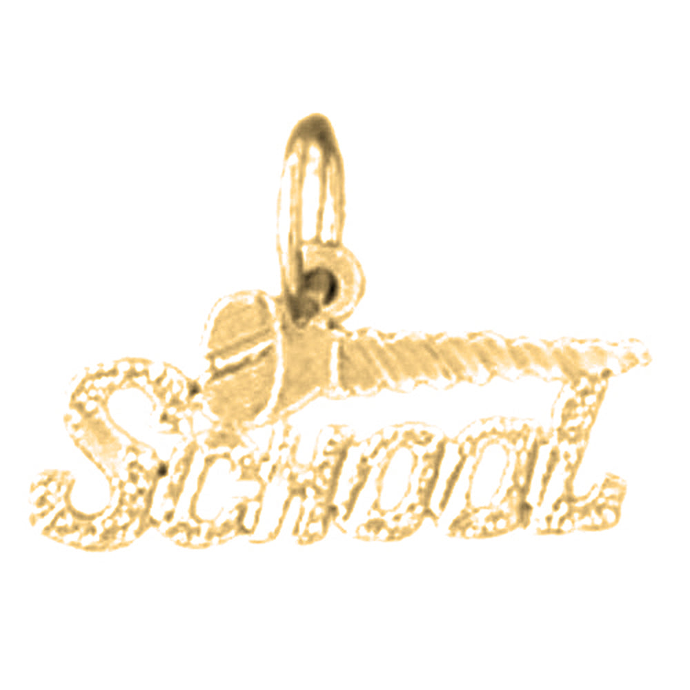 Yellow Gold-plated Silver Saying Pendant