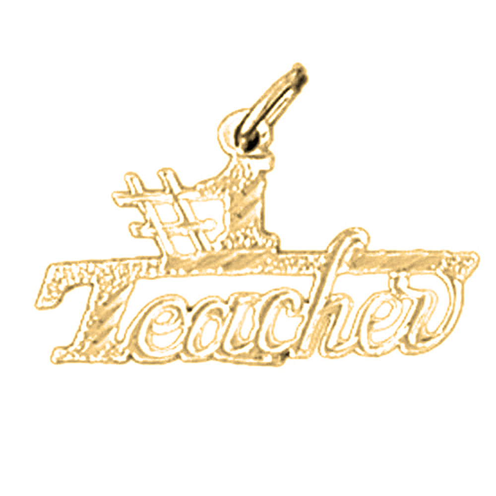 Yellow Gold-plated Silver #1 Teacher Pendant