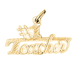 Yellow Gold-plated Silver #1 Teacher Pendant