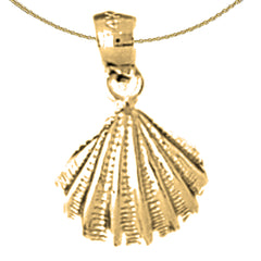 Sterling Silver Shell Pendant (Rhodium or Yellow Gold-plated)