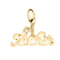Yellow Gold-plated Silver #1 Teacher Pendant