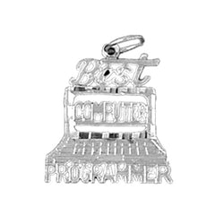 Sterling Silver Best Computer Programmer Pendant