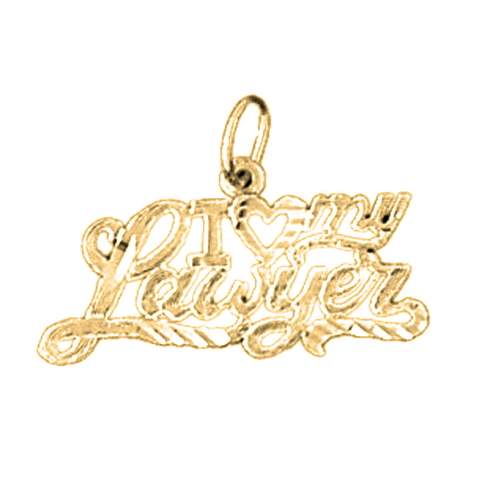 Yellow Gold-plated Silver I Love My Lawyer Pendant