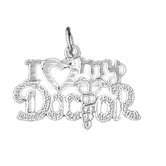 Sterling Silver I Love My Doctor Pendant
