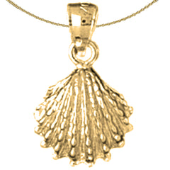 Colgante de concha de plata de ley (bañado en rodio o oro amarillo)