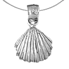 Colgante de concha de plata de ley (bañado en rodio o oro amarillo)