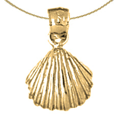 Colgante de concha de plata de ley (bañado en rodio o oro amarillo)