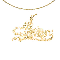 Sterling Silver #1 Secretary Pendant (Rhodium or Yellow Gold-plated)