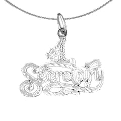 Sterling Silver #1 Secretary Pendant (Rhodium or Yellow Gold-plated)