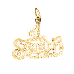 Yellow Gold-plated Silver #1 Secretary Pendant