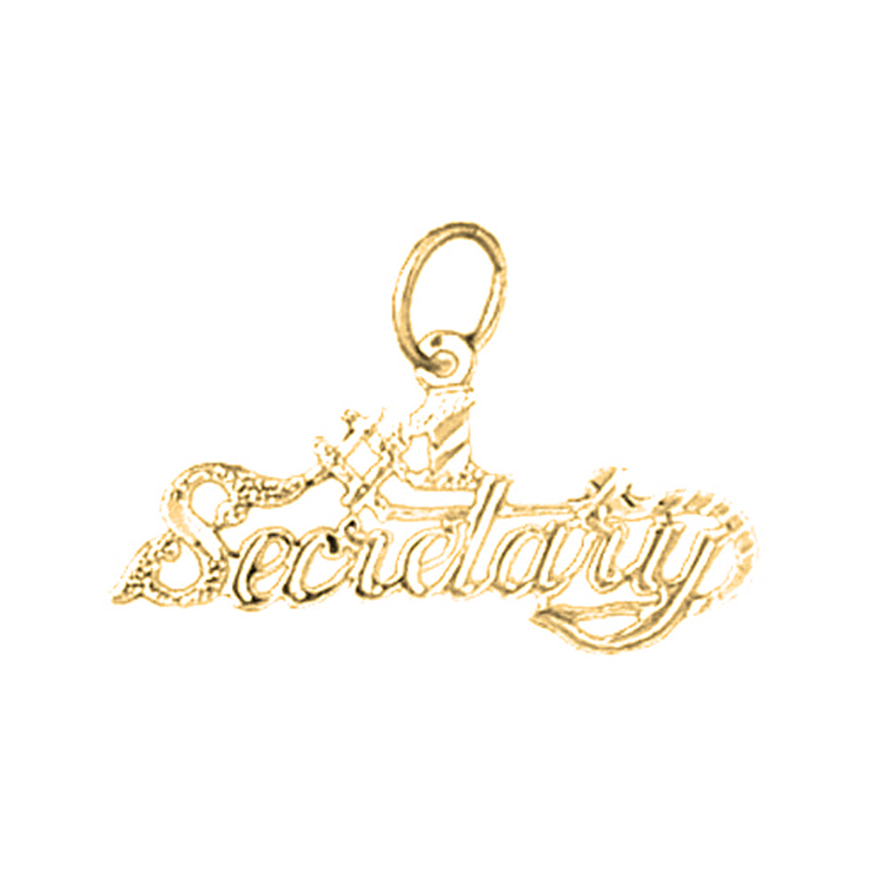 Yellow Gold-plated Silver #1 Secretary Pendant