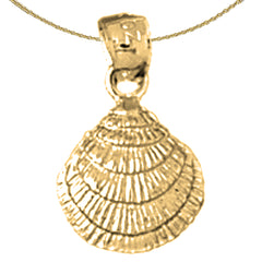 Colgante de concha de plata de ley (bañado en rodio o oro amarillo)