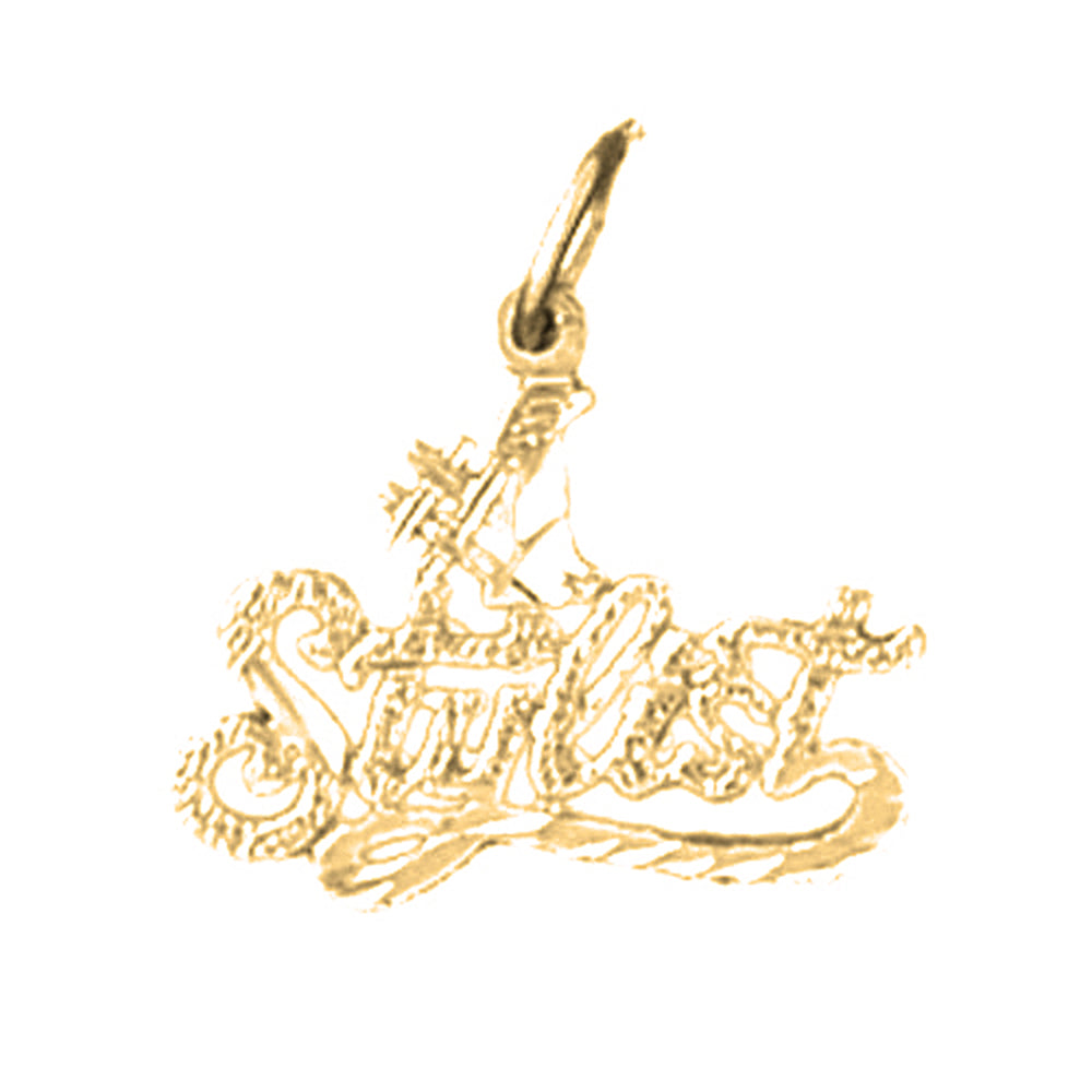 Yellow Gold-plated Silver #1 Stylist Pendant
