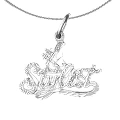 Sterling Silver #1 Stylist Pendant (Rhodium or Yellow Gold-plated)