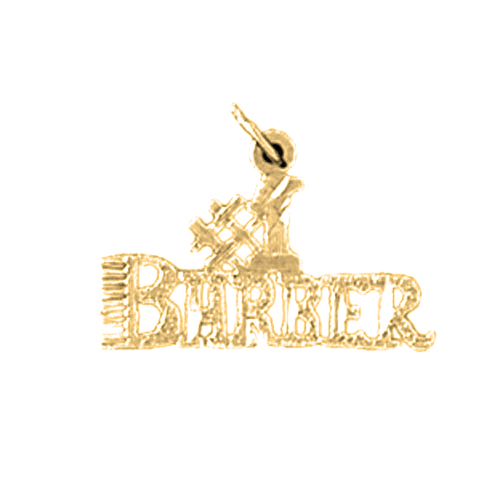 Yellow Gold-plated Silver #1 Barber Pendant