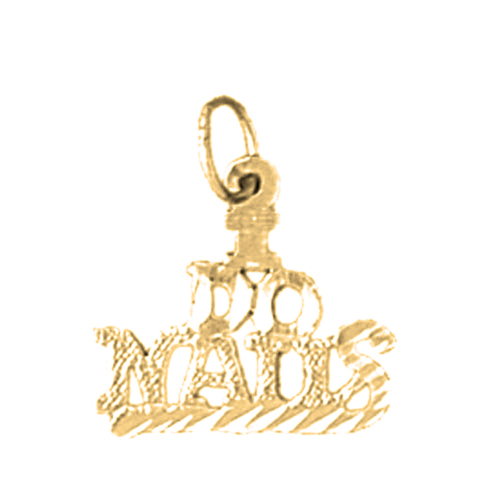 Yellow Gold-plated Silver I Do Nails Pendant