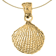Sterling Silver Shell Pendant (Rhodium or Yellow Gold-plated)
