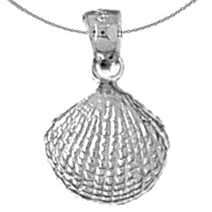 Sterling Silver Shell Pendant (Rhodium or Yellow Gold-plated)