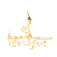 Yellow Gold-plated Silver #1 Designer Pendant