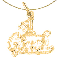 Sterling Silver #1 Coach Pendant (Rhodium or Yellow Gold-plated)