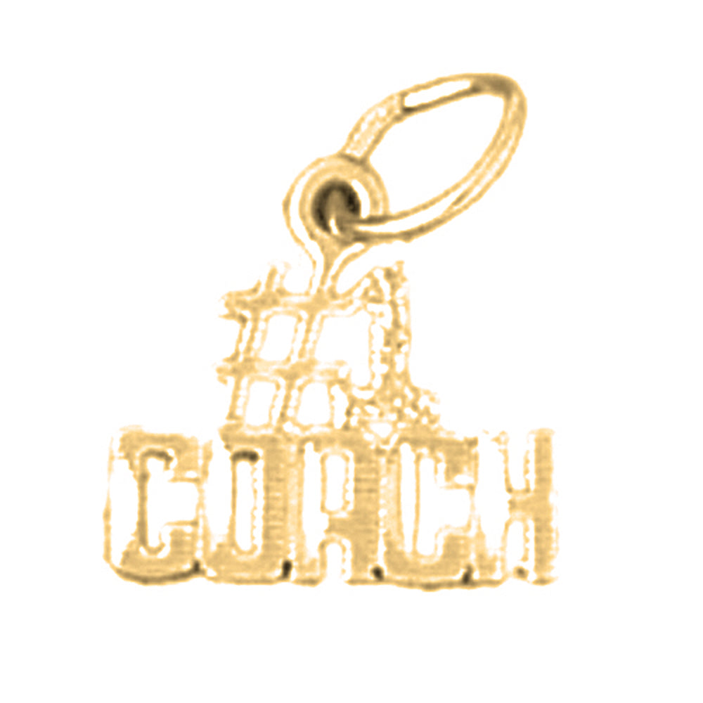 Yellow Gold-plated Silver #1 Coach Pendant