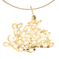 Sterling Silver #1 Cheerleader Pendant (Rhodium or Yellow Gold-plated)