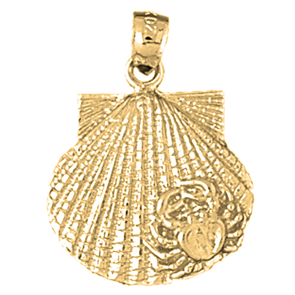 Yellow Gold-plated Silver Shell Pendant