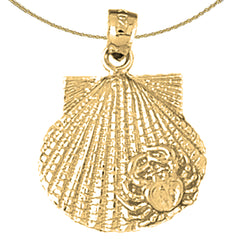 Sterling Silver Shell Pendant (Rhodium or Yellow Gold-plated)