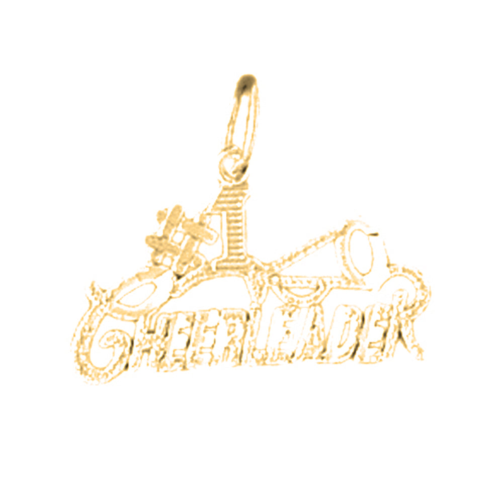 Yellow Gold-plated Silver #1 Cheerleader Pendant