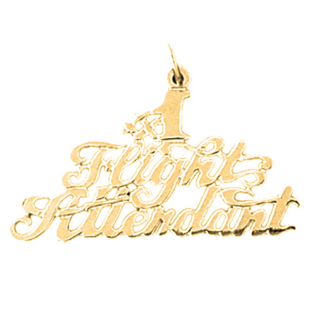 Yellow Gold-plated Silver Flight Attendant Pendant