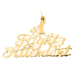 Yellow Gold-plated Silver Flight Attendant Pendant