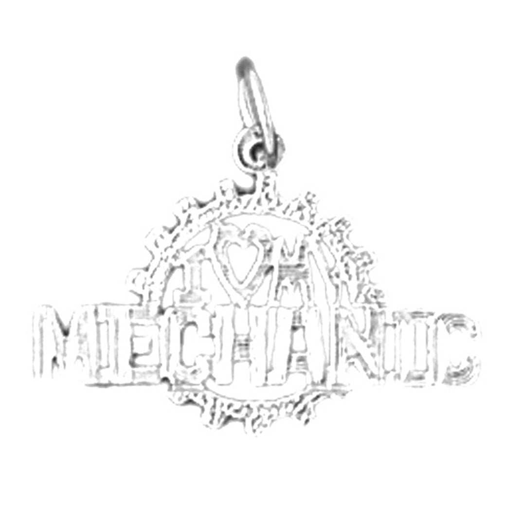 Sterling Silver I Love My Mechanic Pendant