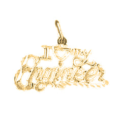 Yellow Gold-plated Silver I Love My Engineer Pendant