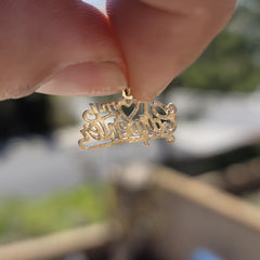 Sterling Silver I Love My Carpenter Pendant (Rhodium or Yellow Gold-plated)