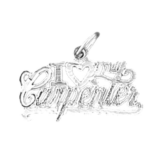 Sterling Silver I Love My Carpenter Pendant