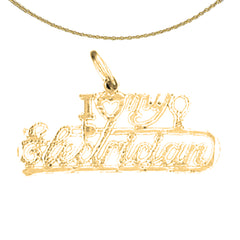 Colgante I Love My Electrian de plata de ley (bañado en rodio o oro amarillo)