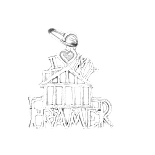 Sterling Silver I Love My Framer Pendant