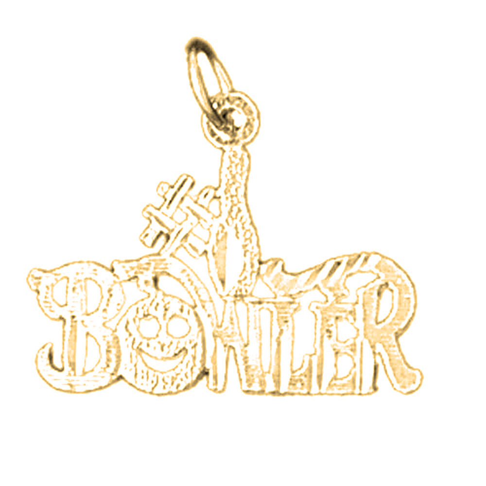 Yellow Gold-plated Silver Saying Pendant