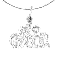 Sterling Silver Saying Pendant (Rhodium or Yellow Gold-plated)