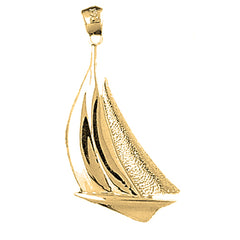 Yellow Gold-plated Silver Sailboat Pendant