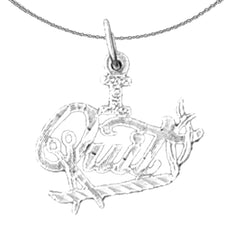 Sterling Silver Saying Pendant (Rhodium or Yellow Gold-plated)