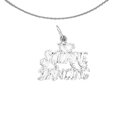 Sterling Silver Saying Pendant (Rhodium or Yellow Gold-plated)