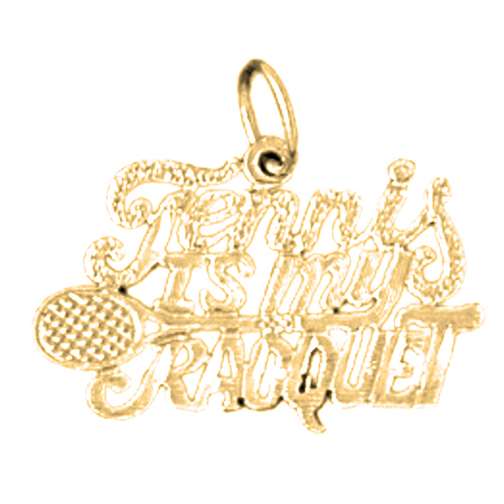 Yellow Gold-plated Silver Tennis Is My Racquet Pendant