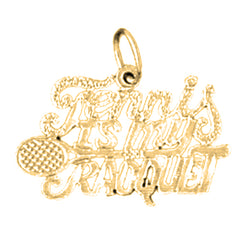 Yellow Gold-plated Silver Tennis Is My Racquet Pendant